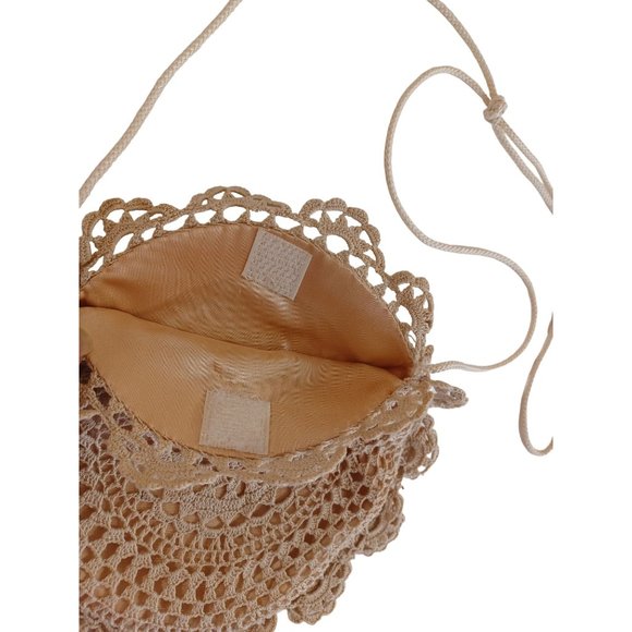 Mister Ernest Crochet 7.5" Evening Bag Shoulder String 17.5" Lined Vtg Hong Kong - Picture 9 of 9